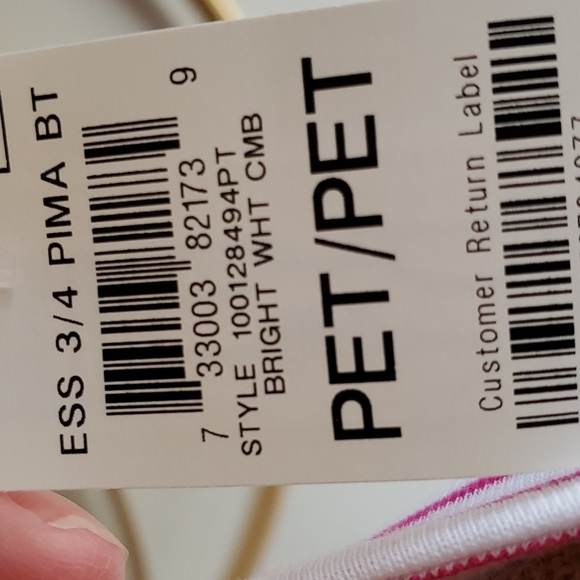 Macy's, NWT,Charter Club,white and fuisha, petite, size 3/4 - Picture 5 of 5